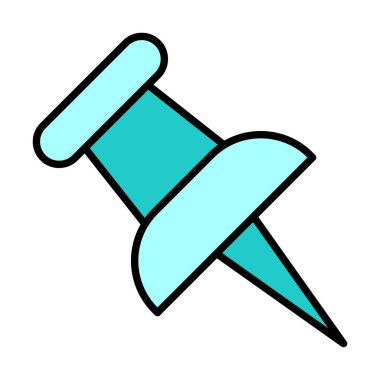 İğne simgesine bas. vektör illüstrasyonu