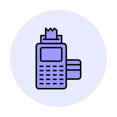 Kart okuyucu ve banka kartı, vektör illüstrasyonu