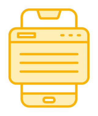 Basit Akıllı Telefon Tarayıcı simgesi, vektör illüstrasyonu