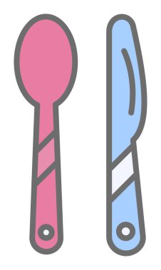 Modern çatal bıçak simgelerinin vektör çizimi                