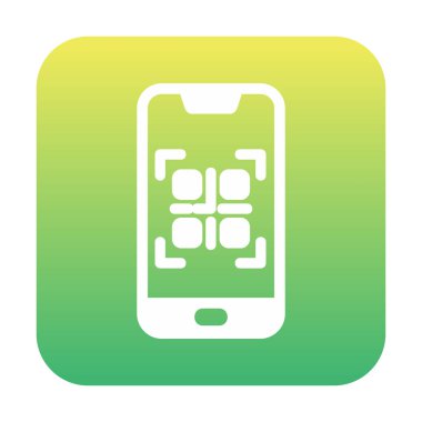 Basit Smartphone QR Kod simgesi, vektör illüstrasyonu
