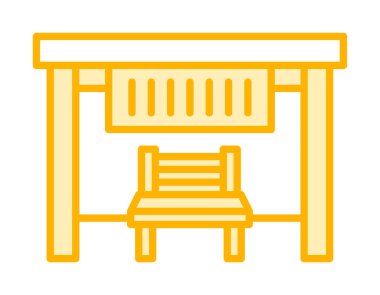 Otobüs Durağı Web simgesi vektör illüstrasyonu