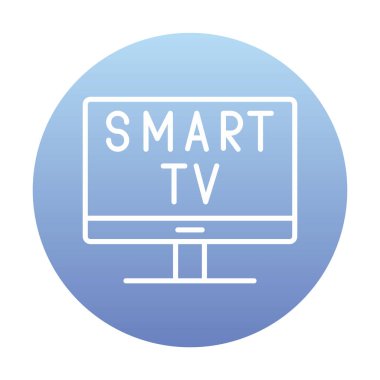 Basit Akıllı TV simgesi, vektör illüstrasyonu