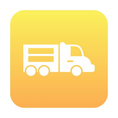 Web ve mobil uygulama tasarımınız için kamyon simgesi vektörü, dağıtım kamyonu logosu konsepti