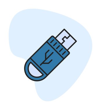 Basit Flash Sürücü web simgesi vektörü 