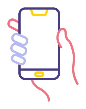 Cep telefonu simgesi, vektör illüstrasyonu  