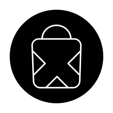 Alışveriş poşeti simgesi, vektör illüstrasyonu basit tasarım