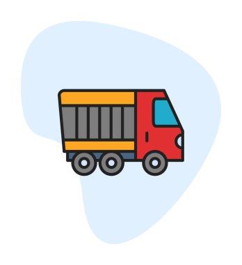 Web ve mobil uygulama tasarımınız için kamyon simgesi vektörü, kamyon logosu konsepti