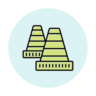 Trafik konisi simgesi vektör çizimi 