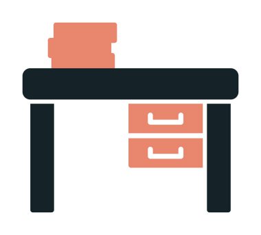 Çalışma masası simgesi, vektör illüstrasyonu basit tasarım