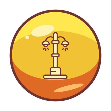 sokak ışığı çizgi simgesi, vektör illüstrasyonu