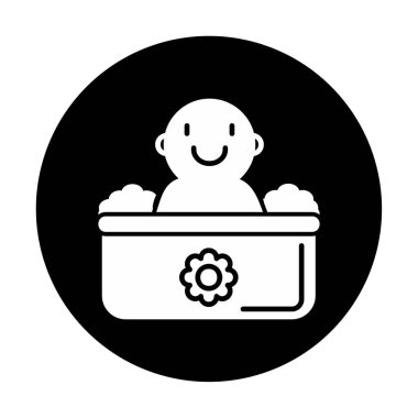 Bebek Banyo ikonu, vektör çizimi. çizgi film karakter biçimi.