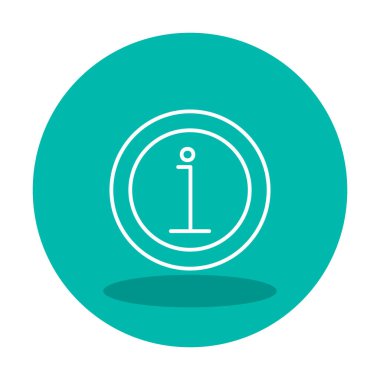 bilgi simgesi. bu daire beyaz bir arkaplanda izole edilmiş 