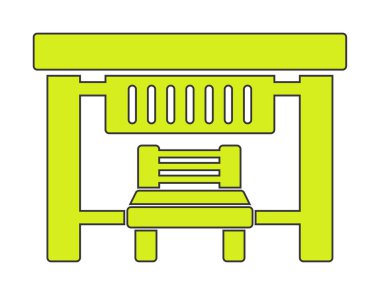 Otobüs Durağı Web simgesi vektör illüstrasyonu
