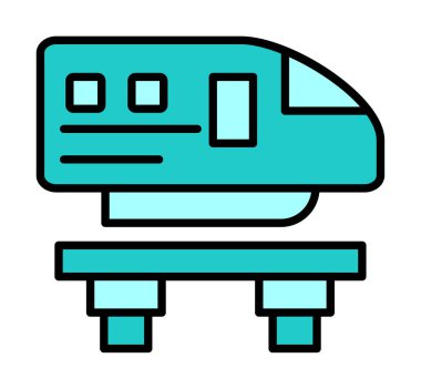 Monoray yaratıcı ikonu. Işınlama simgeleri koleksiyonu. İzole edilmiş Raylı İşareti 