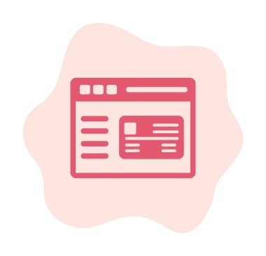 Basit Web Ödeme simgesi, vektör illüstrasyonu