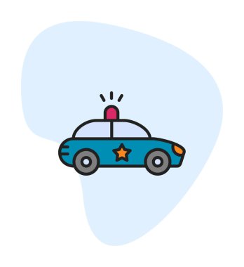 Polis araba simgesi. Vektör çizim