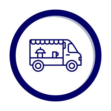 Beyaz arkaplanda yiyecek kamyonu vektör çizimi