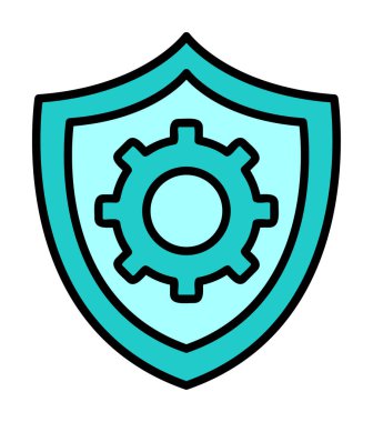 Güvenlik kalkanı simgesi koruma konsepti, vektör illüstrasyonu