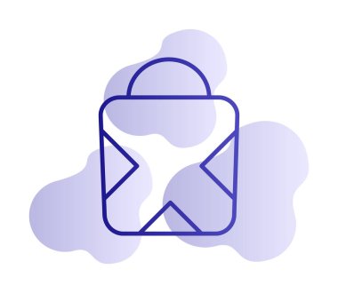 Alışveriş poşeti simgesi, vektör illüstrasyonu basit tasarım