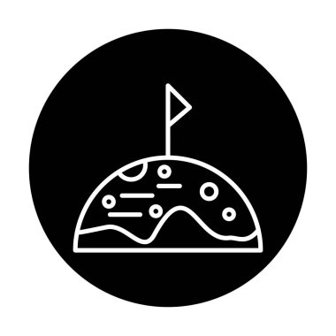 Beyaz arkaplanda bayrak düz simgesi olan ay