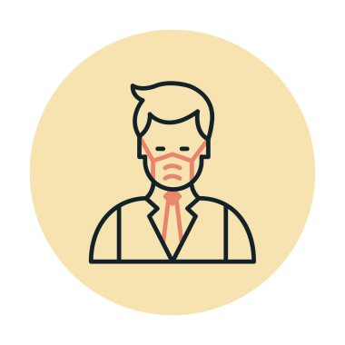 Yüz maskesi çizgisi ikonu, hastalık önlemenin vektör piktogramı. Koronavirüsten korunma giysisi, hava kirliliği, toz, grip illüstrasyonu, tıbbi gereç deposu tabelası.