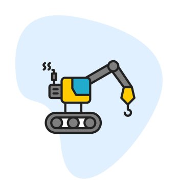 Yapı vinç simgesi, vektör illüstrasyon tasarımı