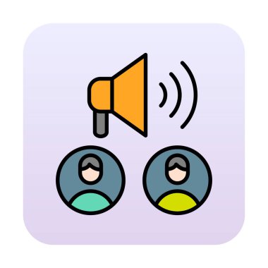 Kamu Tanıtım simgesi vektör illüstrasyonu