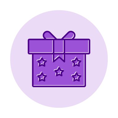 Hediye kutusu simgesi. vektör illüstrasyonu 