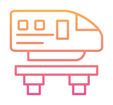 Monoray yaratıcı ikonu. Işınlama simgeleri koleksiyonu. İzole edilmiş Raylı İşareti 