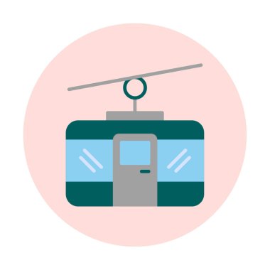 Basit Kablo Araba simgesi, vektör illüstrasyonu