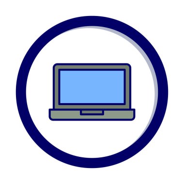 dizüstü bilgisayar simgesi, vektör illüstrasyonu basit tasarım 