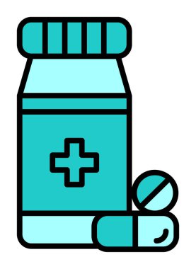 Düz tarzda ilaç şişesi simgesi 