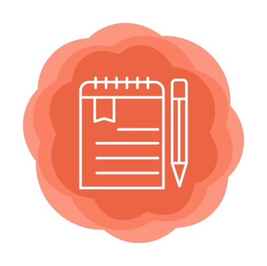 not defteri simgesi soyut arkaplan vektöründe izole edildi