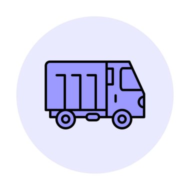 Web ve mobil uygulama tasarımınız için kamyon simgesi vektörü, kargo kamyonu logosu konsepti