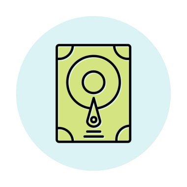 Sabit disk simgesi, vektör illüstrasyonu basit tasarım