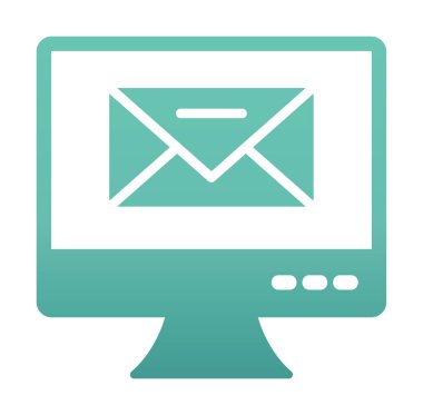 Basit e- posta simgesi, vektör illüstrasyonu