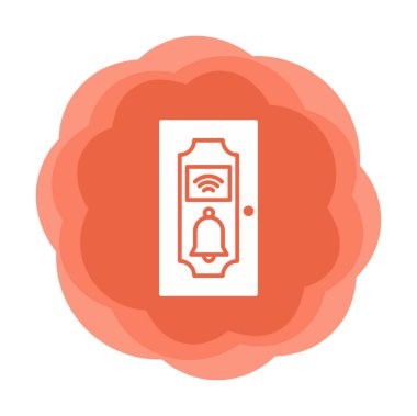 Kapı Zili simgesi vektör illüstrasyonu