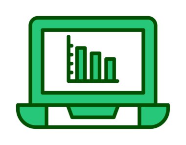 Çevrimiçi Bar Grafik simgesi vektör illüstrasyonu