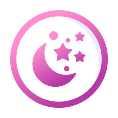 Ay ve yıldızlar. Web simgesi basit illüstrasyon