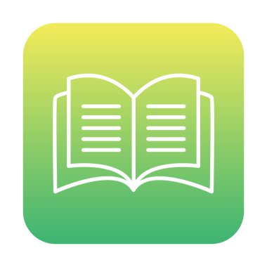 Basit Açık Kitap simgesi, vektör illüstrasyonu