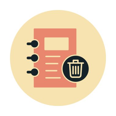 Basit not defteri simgesi, vektör illüstrasyonu