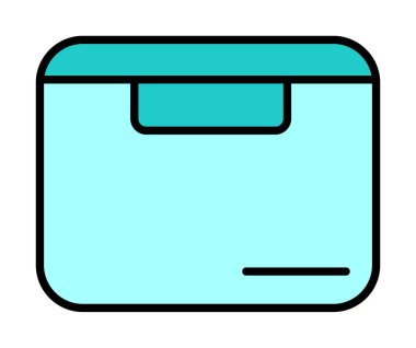 Teslimat kutusu simgesi, vektör illüstrasyonu basit tasarım