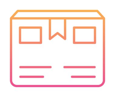 Teslimat kutusu simgesi, vektör illüstrasyonu basit tasarım