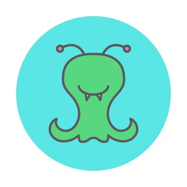 Sevimli uzaylı karakter Vektör illüstrasyonu