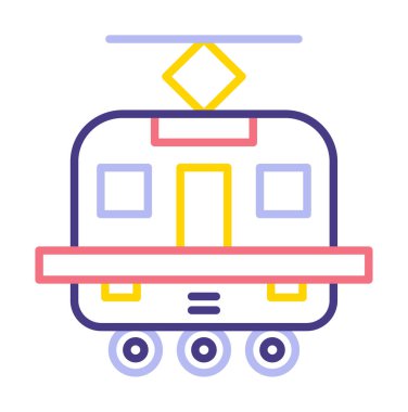 Tramvay simgesi. Moda Tramvay işareti logosu