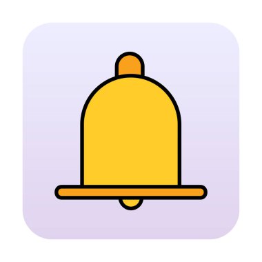 Basit Bildirim Zili simgesi, vektör illüstrasyonu