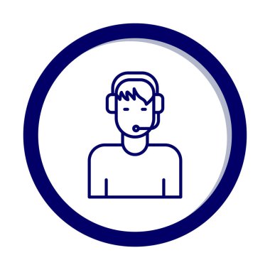 Grafik Müşteri Hizmeti Temsilcisi ikon vektör çizimi