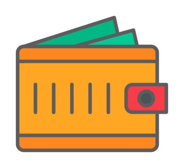 cüzdan vektör simgesi basit illüstrasyon