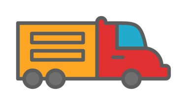 Web ve mobil uygulama tasarımınız için kamyon simgesi vektörü, dağıtım kamyonu logosu konsepti